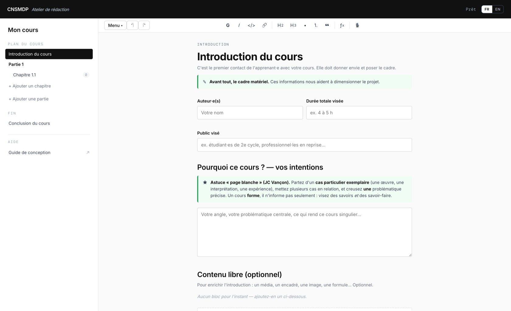 Concepteur expert — atelier de rédaction